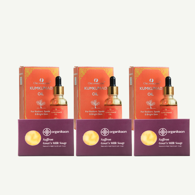 3 Kumkumadi Oil+3 Saffron Goat's Milk Soap